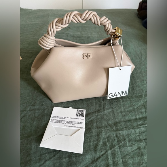 NWT Ganni Small Bou Bag - Oyster Gray - Picture 12 of 16